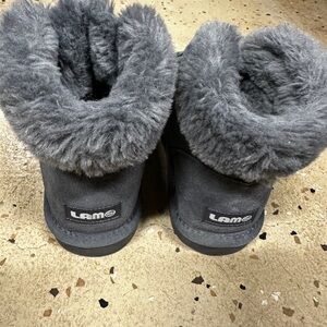 Lamo Gray Fur-Lined Boots